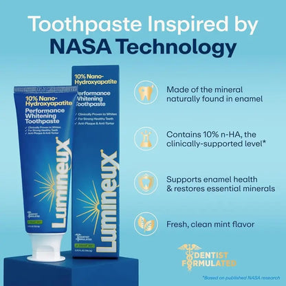 Lumineux® 10% Nano Hydroxyapatite Performance Whitening Toothpaste (3.75 Oz.) 2 Pack
