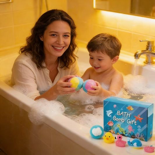 🔥LAST DAY 49% OFF - 🛁 Natural Bath Bombs for Kids with Mega Bubbles & Surprise Inside 🥚✨ Same as in the video