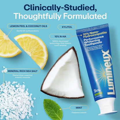 Lumineux® 10% Nano Hydroxyapatite Performance Whitening Toothpaste (3.75 Oz.) 2 Pack