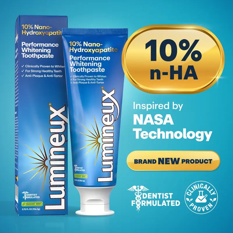 Lumineux® 10% Nano Hydroxyapatite Performance Whitening Toothpaste (3.75 Oz.) 2 Pack