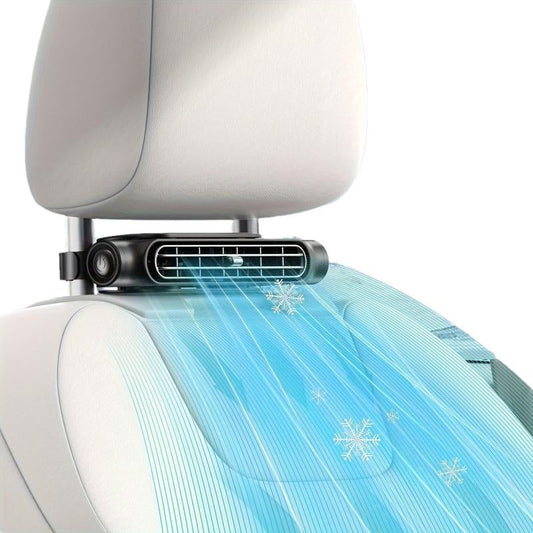 🚗 Dual Turbo Car Seat Fan | 3-Speed Cooling for Back & Seat